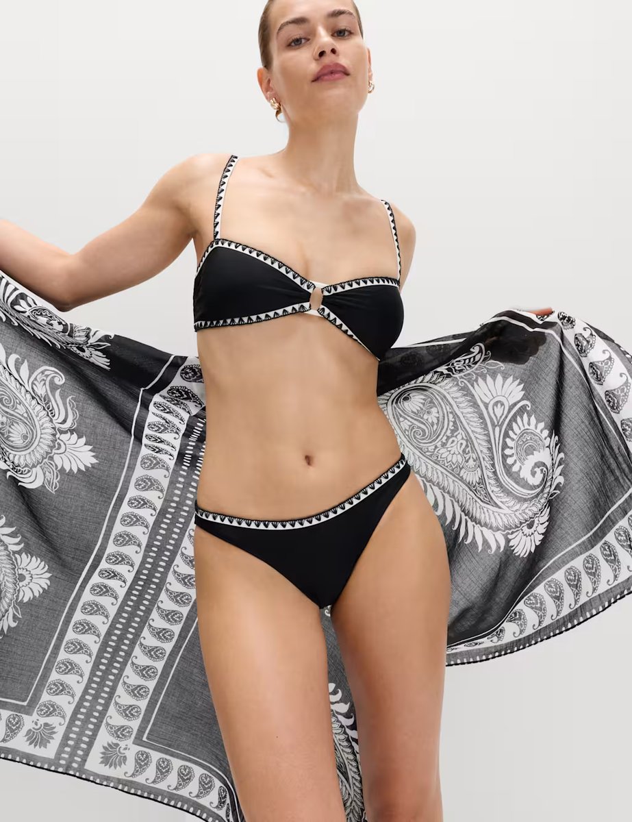 Marks & Spencer M&S Pure Cotton Printed Sarong Ecru Mix - 3