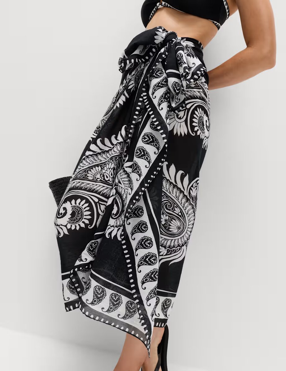 Marks & Spencer M&S Pure Cotton Printed Sarong Ecru Mix - 4