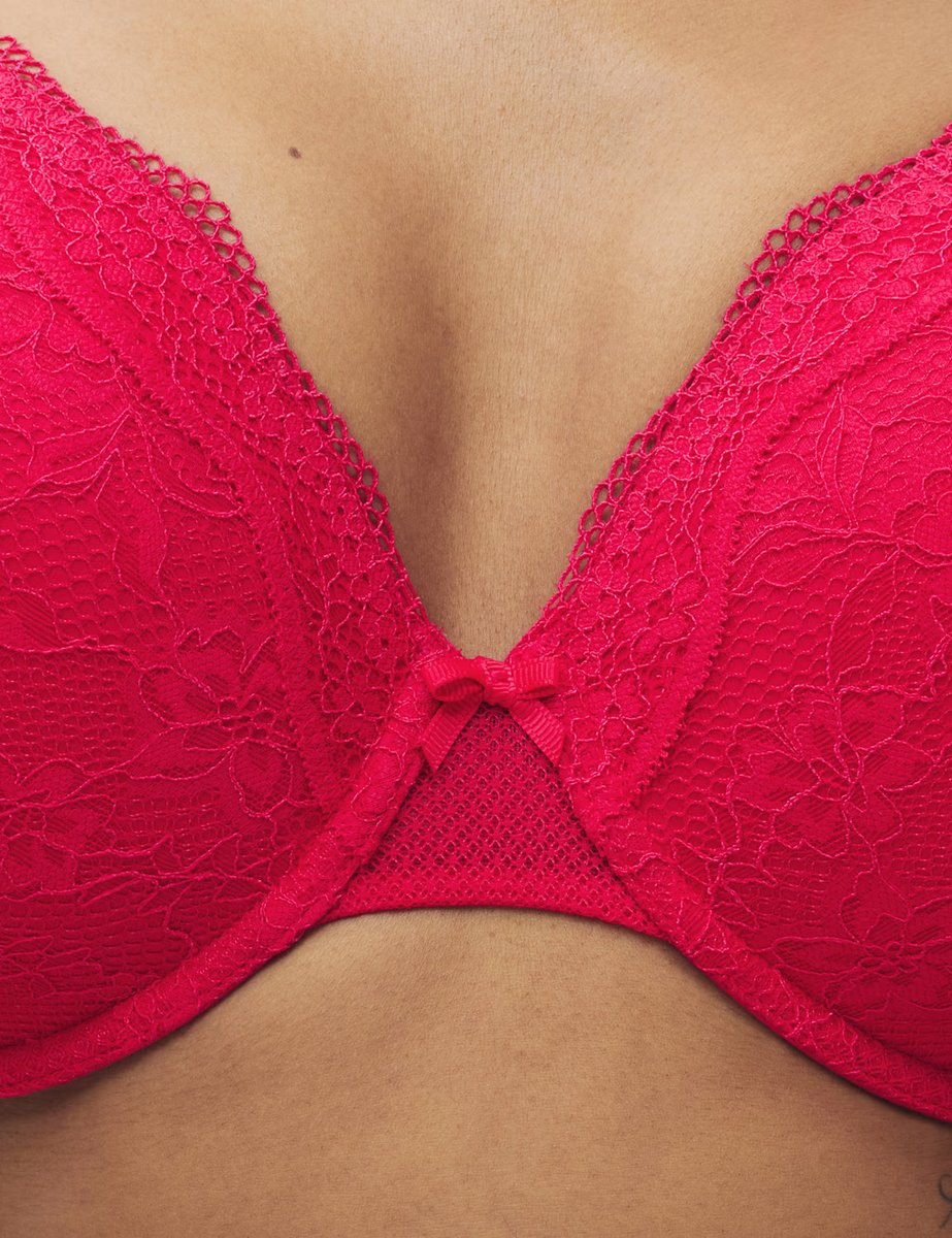 Marks & Spencer M&S Jasmine Lace Wired Plunge Bra F-H Geranium - 4