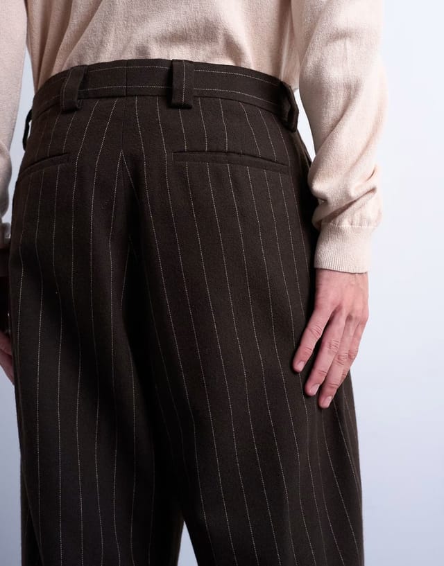 ASOS Topman relaxed blazer in brown stripe - 2