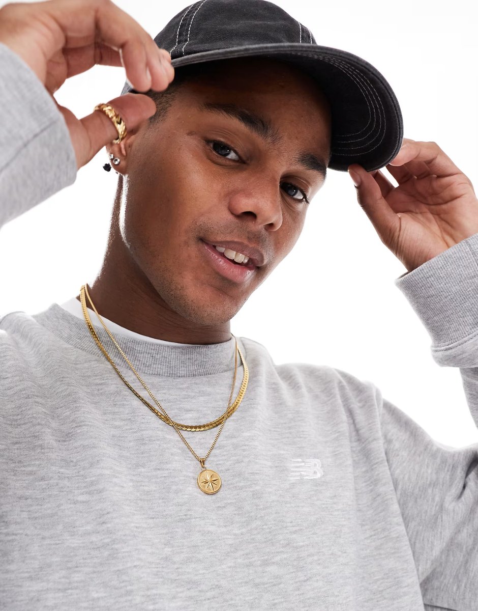 ASOS New Balance Sport essentials french terry crew sweatshirt in grey - 1