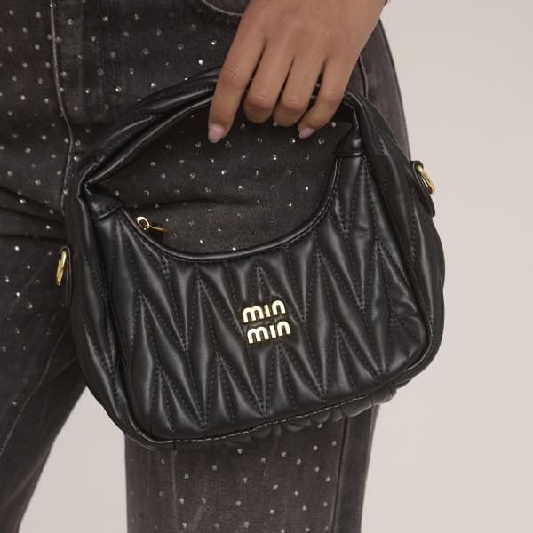 EGO Sierra Quilted Logo Detail Shaped Grab Bag In Black Faux Leather, Women's Size UK One Size - 2