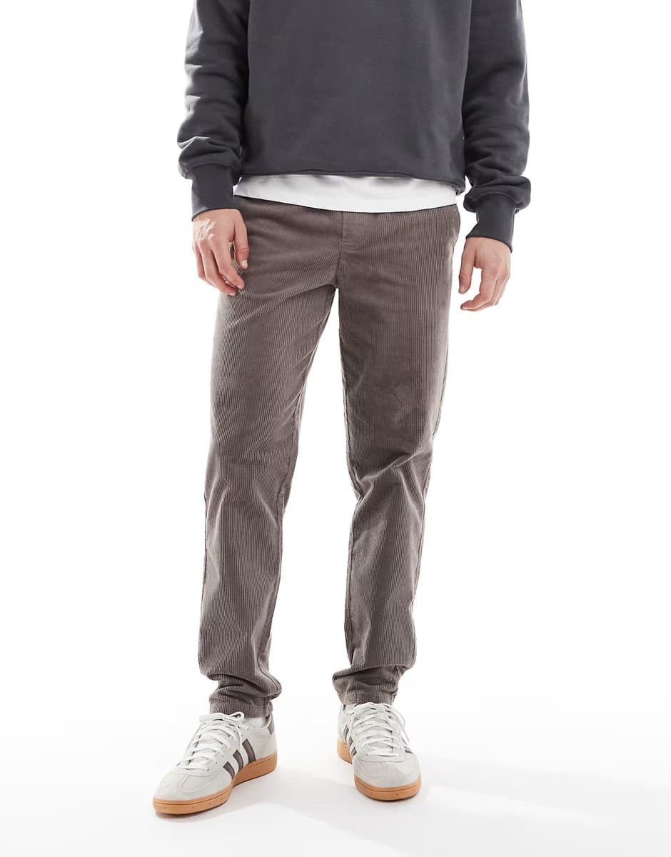 ASOS ONLY & SONS tapered cord trouser in light brown