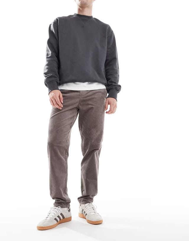 ASOS ONLY & SONS tapered cord trouser in light brown - 2