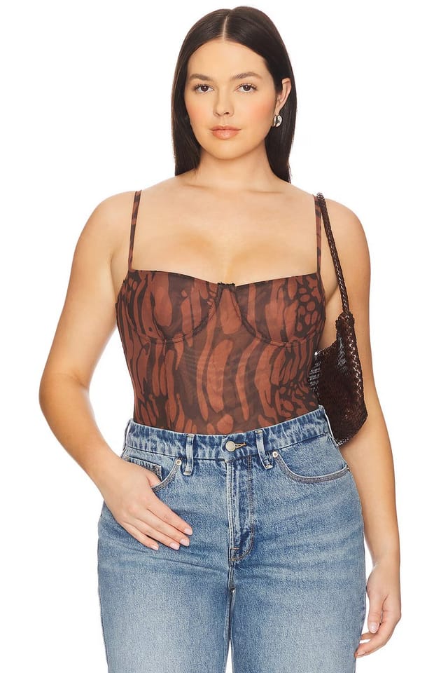 revolve Mesh Bustier Bodysuit - 2