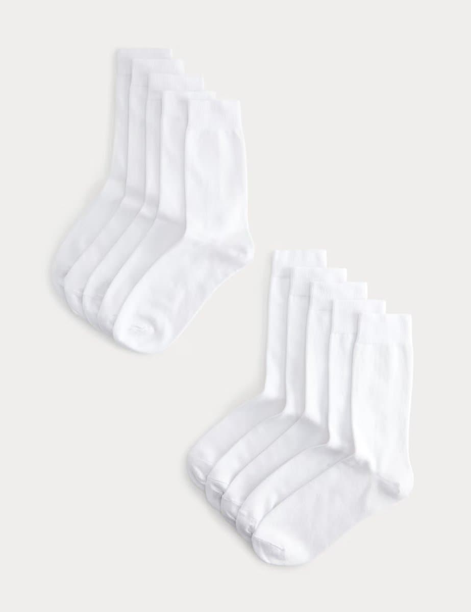 Marks & Spencer M&S Cool & Fresh™ Cotton Rich Socks Pack in White
