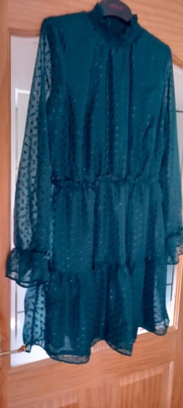 Little Mistress Brand new ladies Green Chiffon dress from Little Mistress size 14.