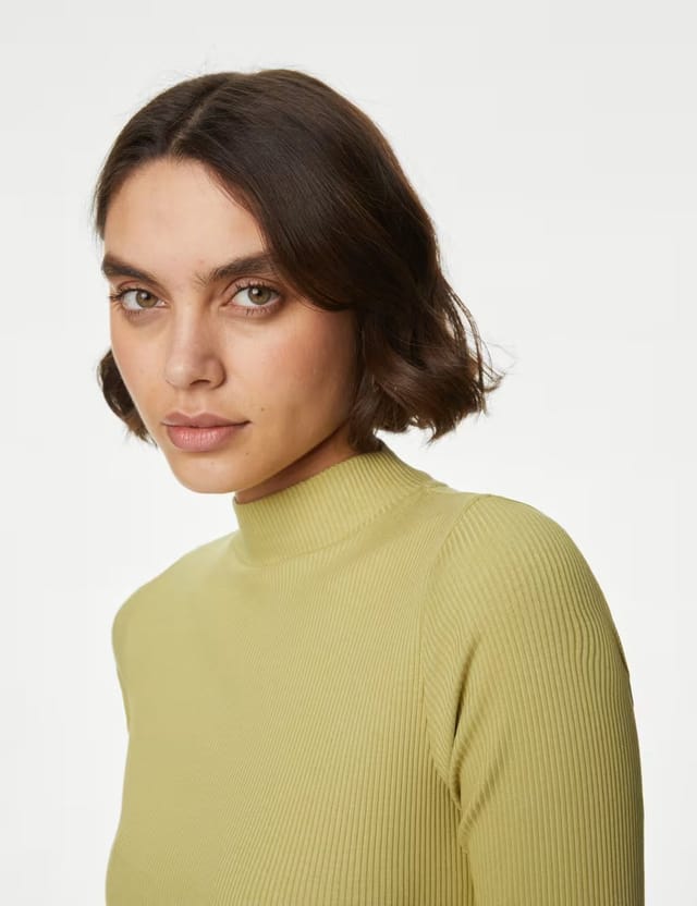 Marks & Spencer M&S Jersey Funnel Neck Maxi Column Dress Onyx - 3