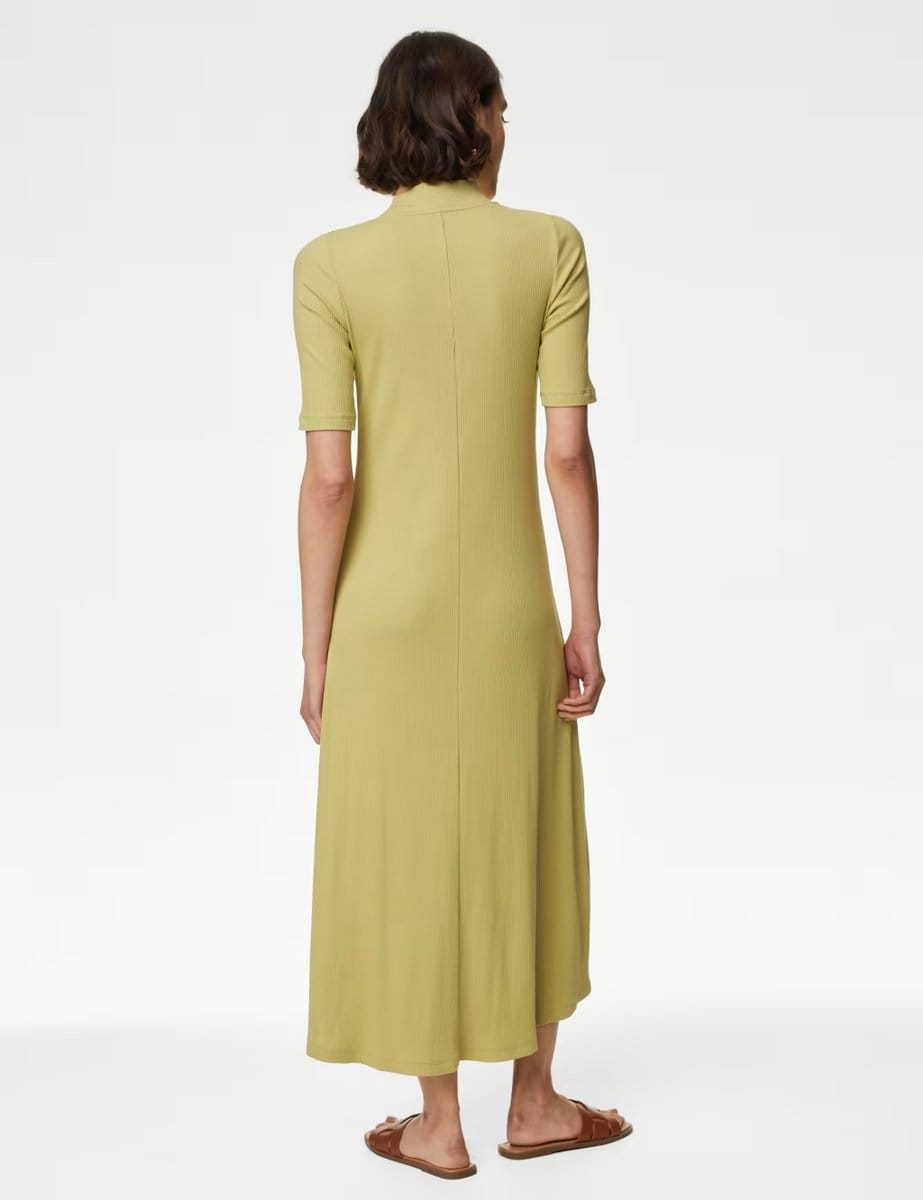 Marks & Spencer M&S Jersey Funnel Neck Maxi Column Dress Onyx - 4