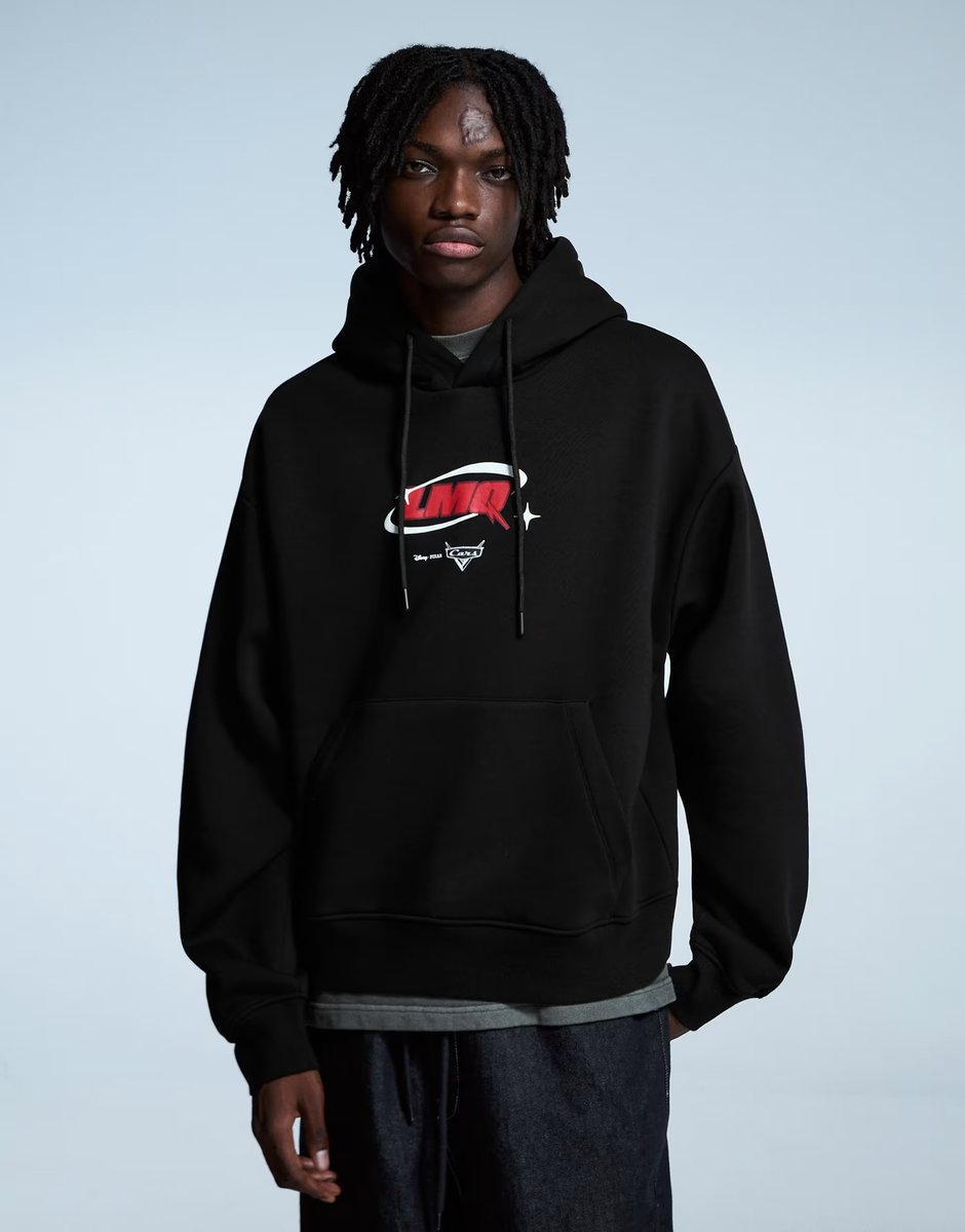 ASOS Bershka Cars print hoodie in black - 2