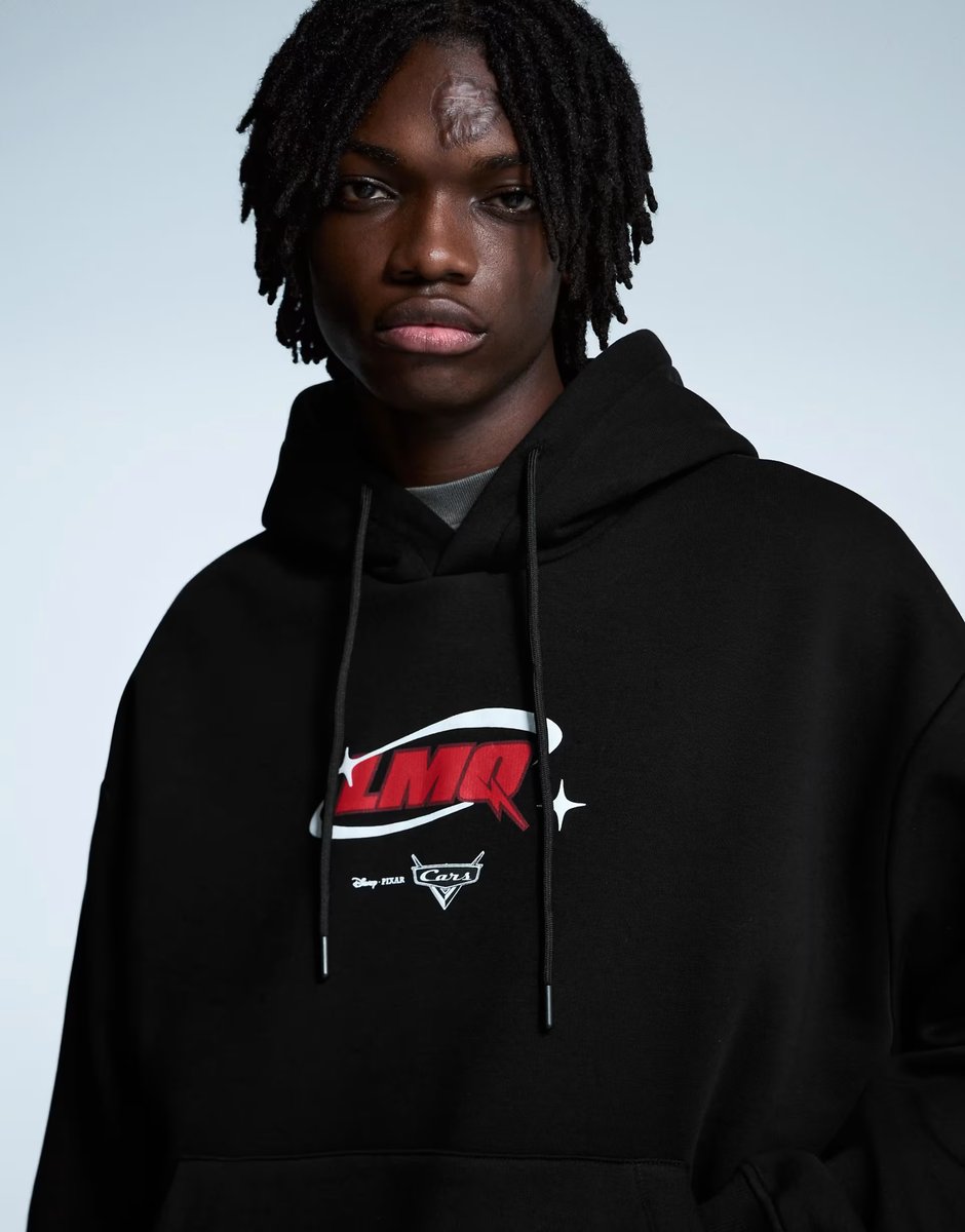 ASOS Bershka Cars print hoodie in black - 3