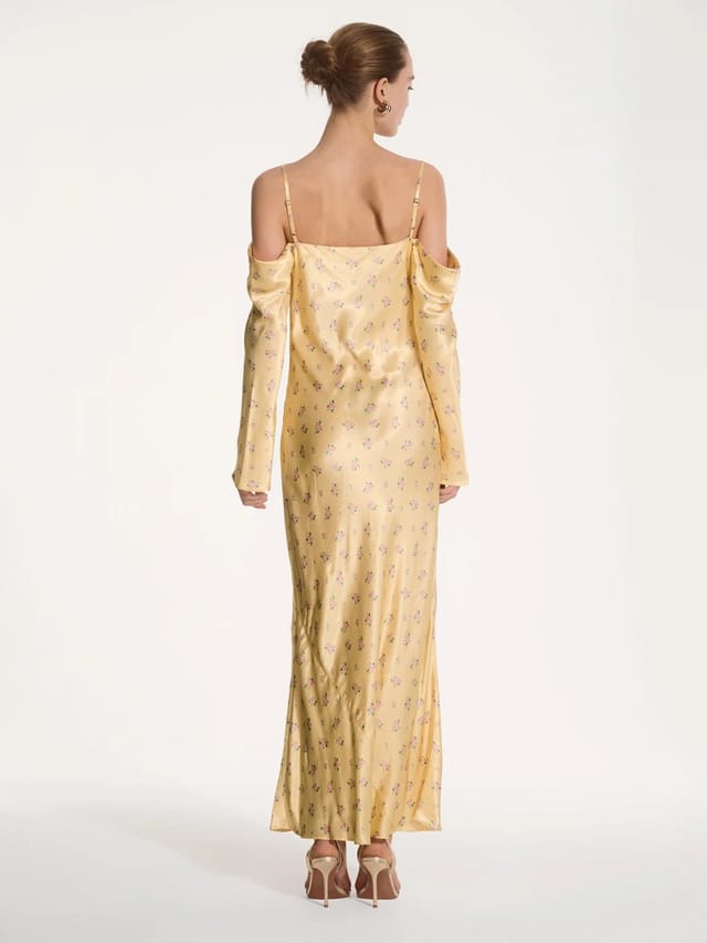 OMNES Munique Floral Dress in Vintage Yellow - 3