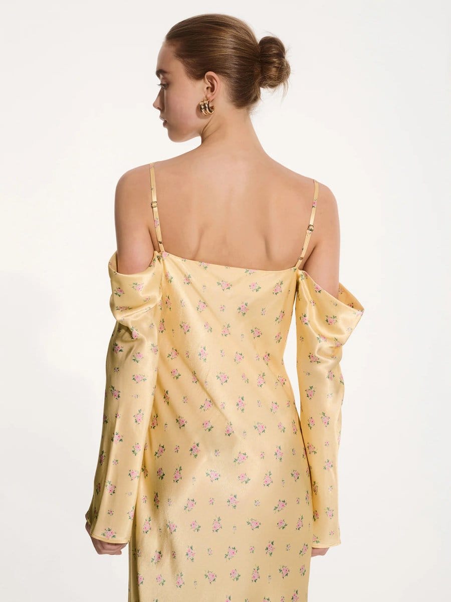 OMNES Munique Floral Dress in Vintage Yellow - 4