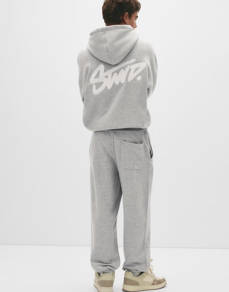 ASOS Pull&Bear Stwd tracksuit bottoms in grey marl