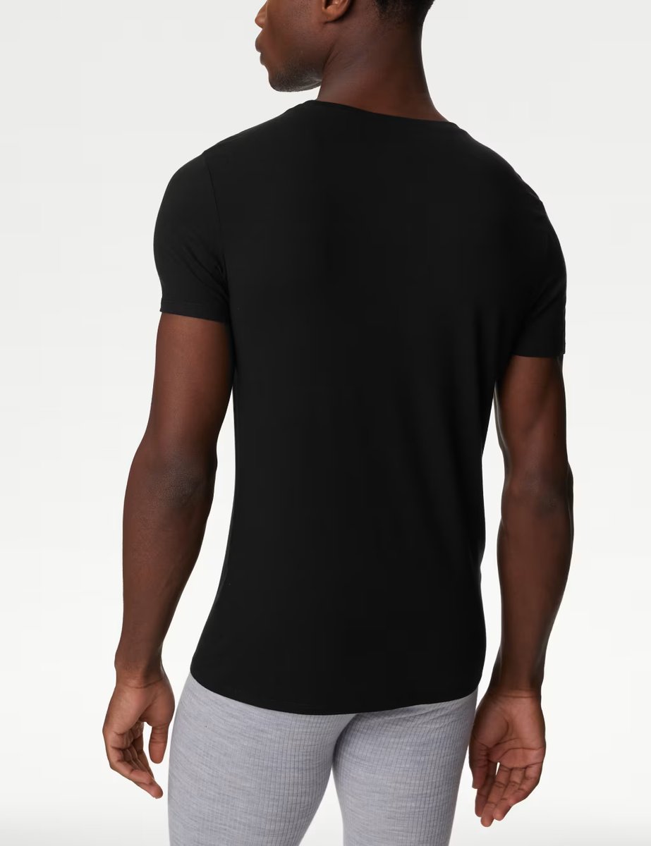 Marks & Spencer M&S 2 Pack Heatgen™ Light Thermal Short Sleeve Tops Black - 3