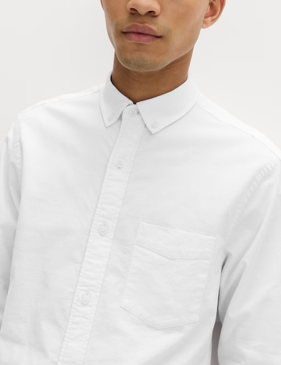 Marks & Spencer M&S Slim Fit Ultimate Cotton Rich Stretch Oxford Shirt White - 3