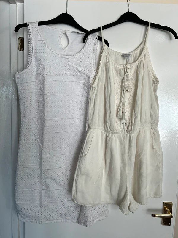 The Collection Debenhams Ladies white cotton dress and off white short jumpsuit - 4