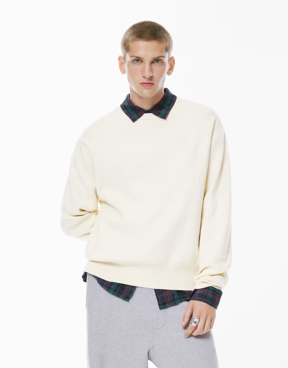 ASOS Pull&Bear Soft knit jumper in off white