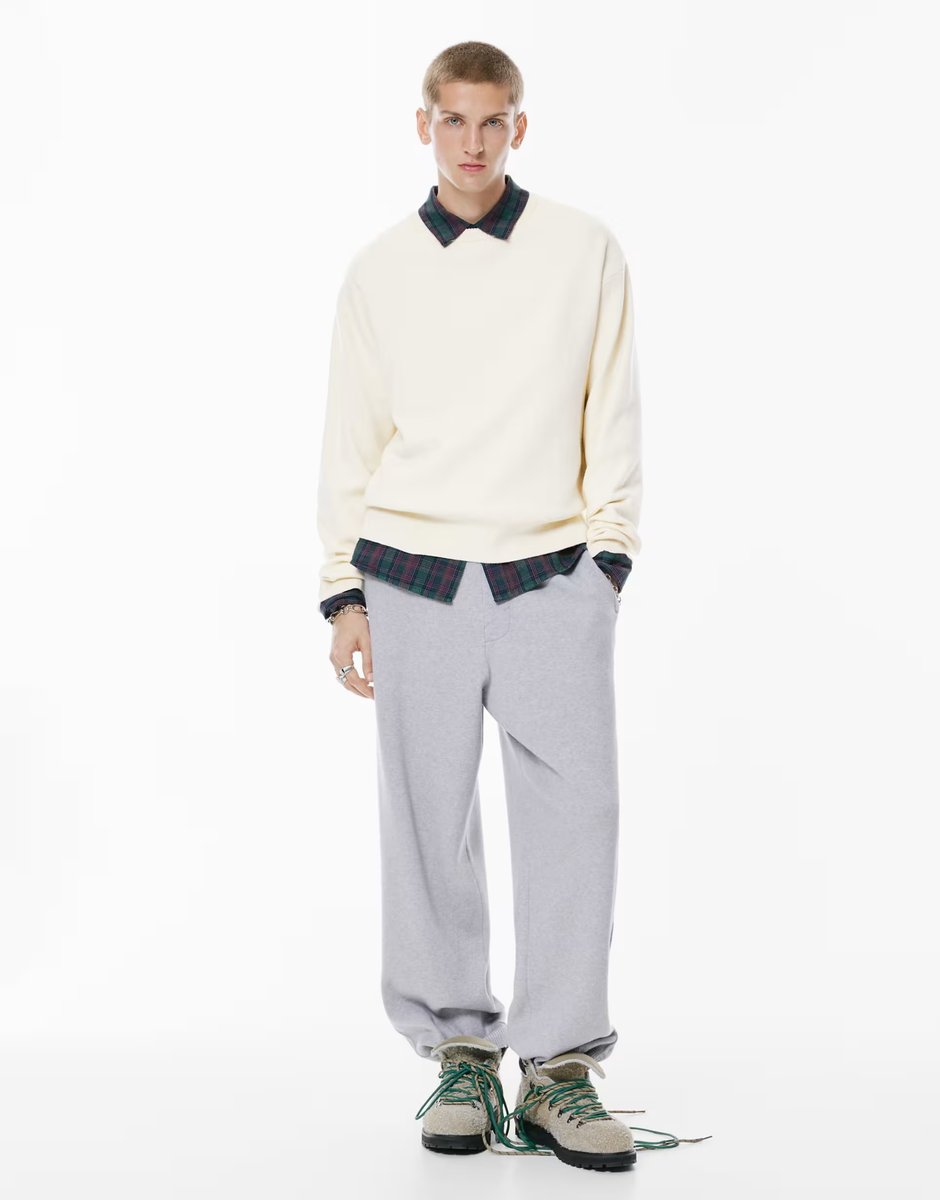 ASOS Pull&Bear Soft knit jumper in off white - 2