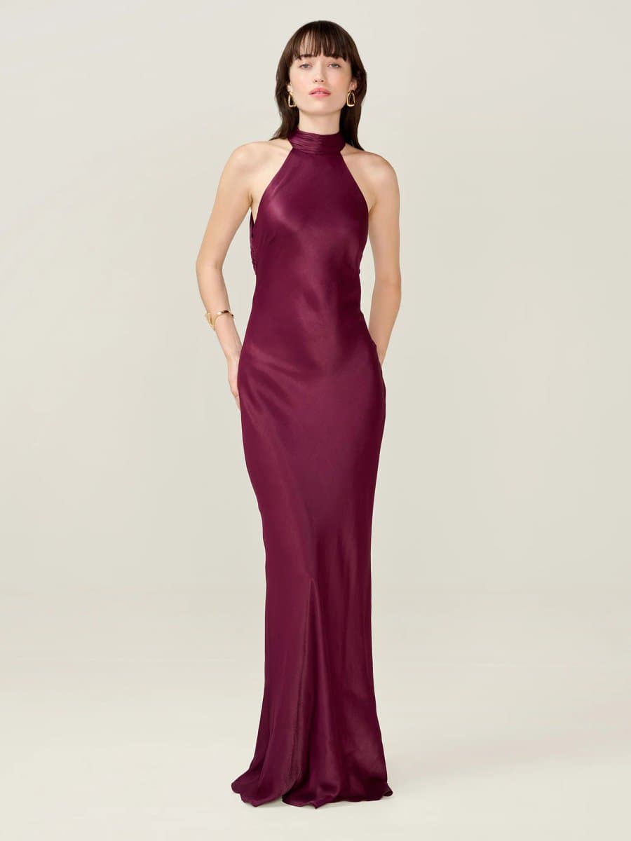 OMNES Milos Dress in Deep Wine