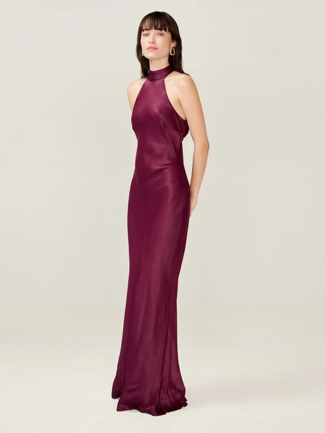 OMNES Milos Dress in Deep Wine - 2