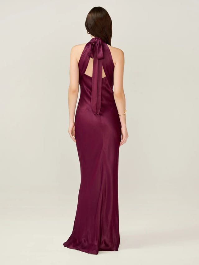 OMNES Milos Dress in Deep Wine - 3