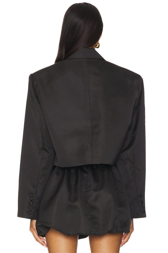 revolve Cropped Satin Blazer - 3