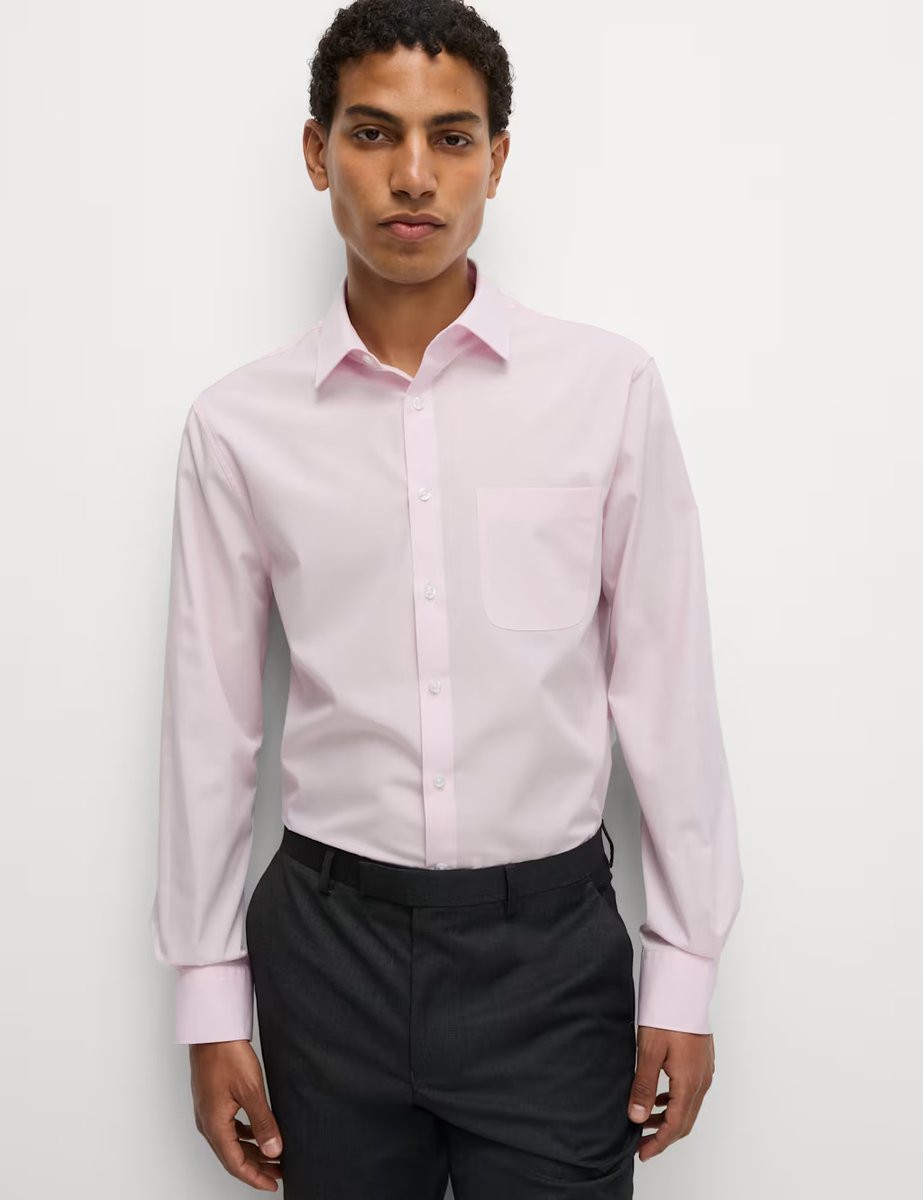 Marks & Spencer M&S 3 Pack Slim Fit Easy Iron Shirts Blue Mix - 3