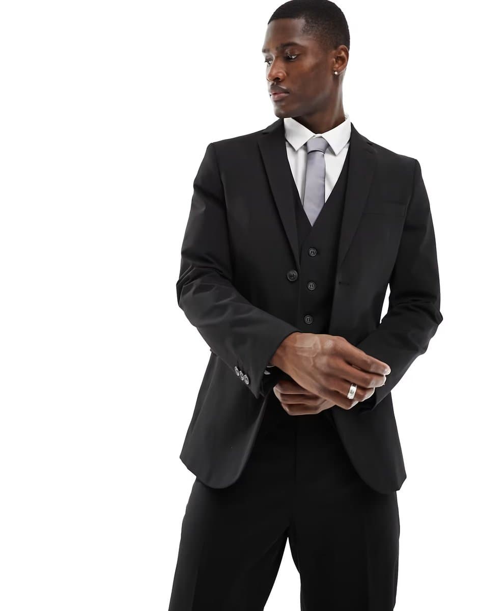ASOS Selected slim fit suit jacket in black