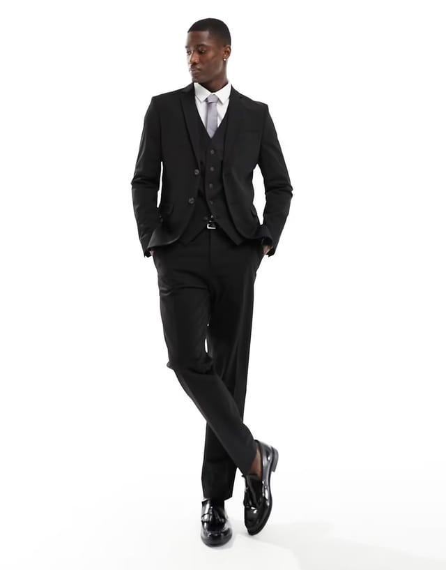 ASOS Selected slim fit suit jacket in black - 2