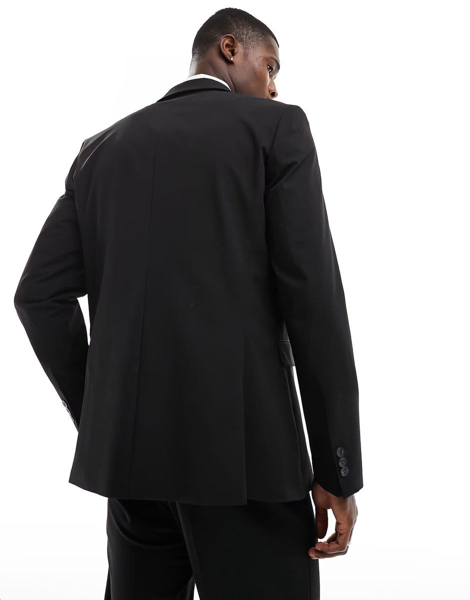 ASOS Selected slim fit suit jacket in black - 4
