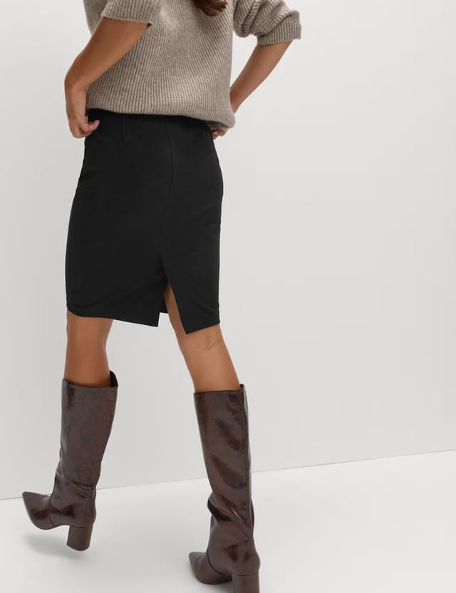 Marks & Spencer M&S Jersey Knee Length Pencil Skirt Black - 2