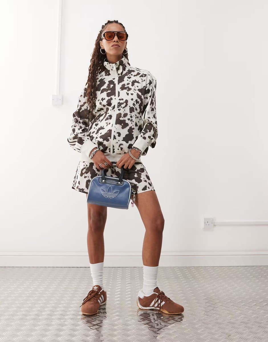 ASOS Adidas Originals satin cow print set