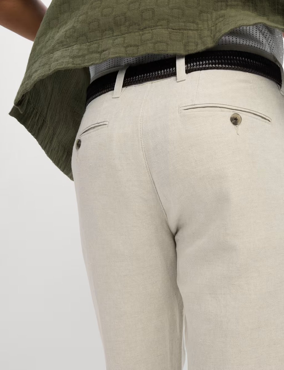 Marks & Spencer M&S 2 Pack Regular Fit Cotton Linen Blend Chinos Stone Mix - 2