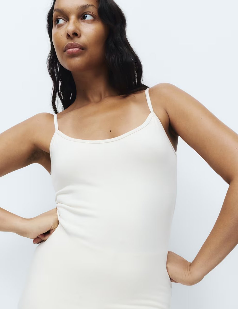 Marks & Spencer M&S Heatgen™ Medium Thermal Strappy Vest Light Cream - 3