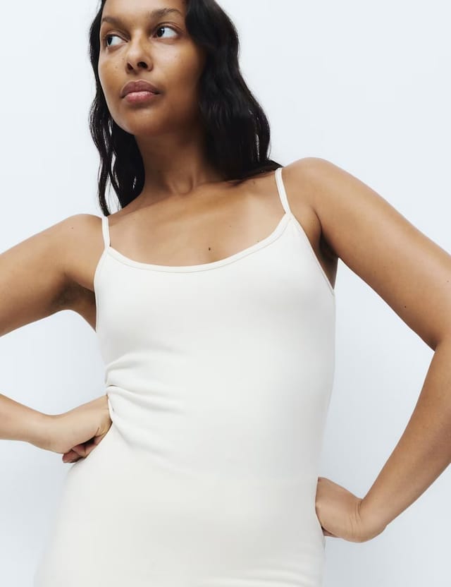 Marks & Spencer M&S Heatgen™ Medium Thermal Strappy Vest Light Cream - 3