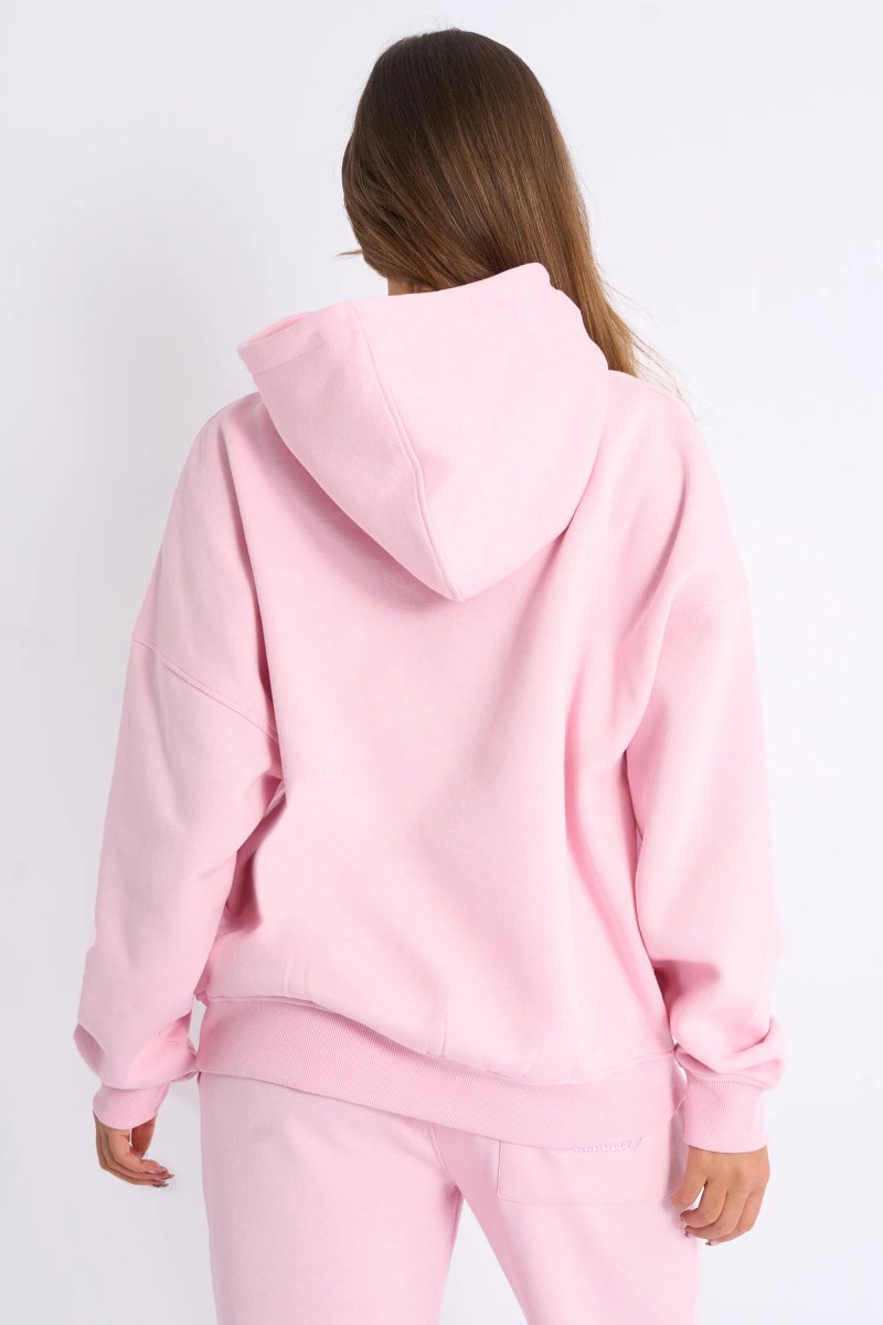 Kaiia Kaiia Studio Borg Script Logo Oversized Hoodie Baby Pink - 3