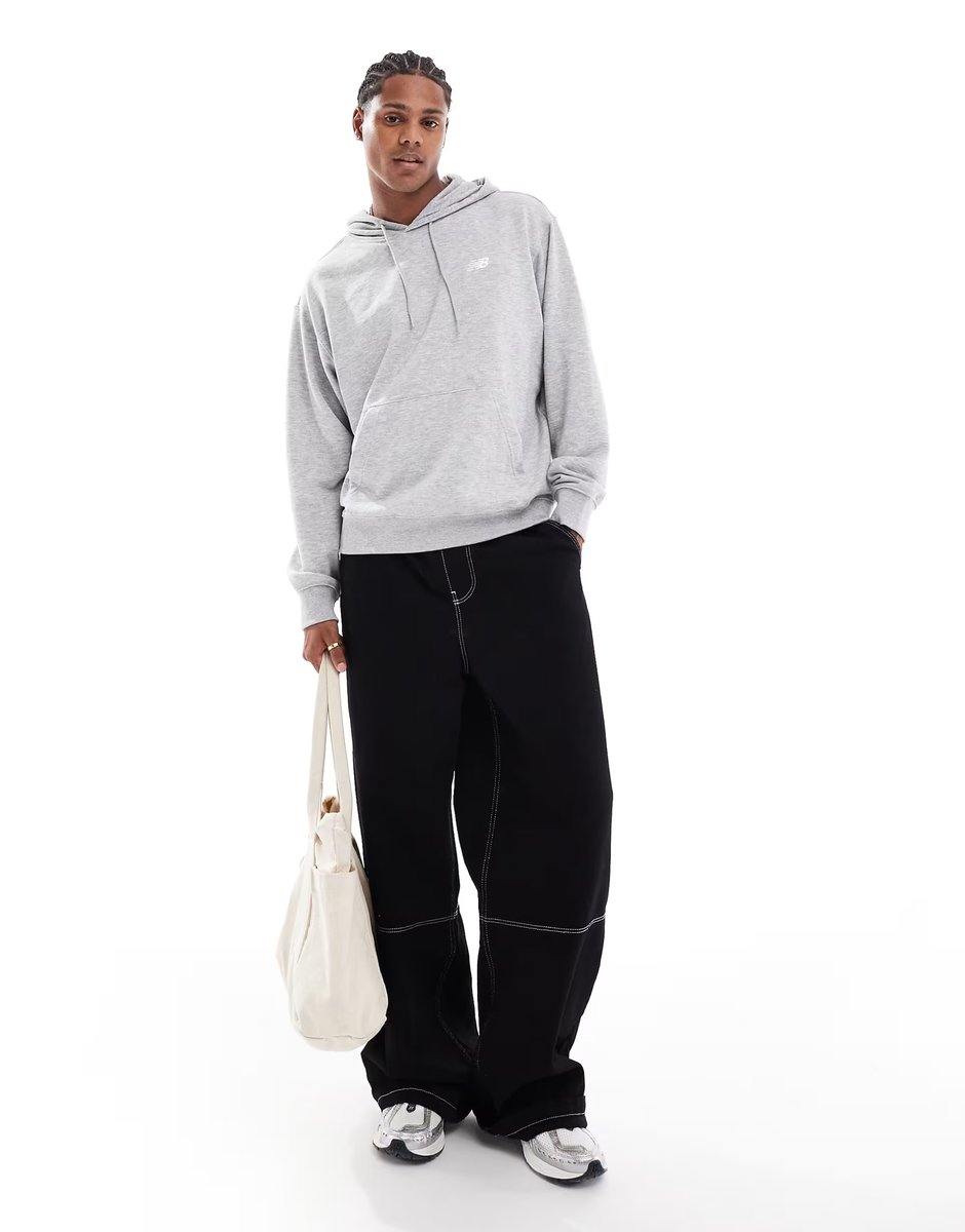 ASOS New Balance Sport essentials french terry hoodie in grey - 4