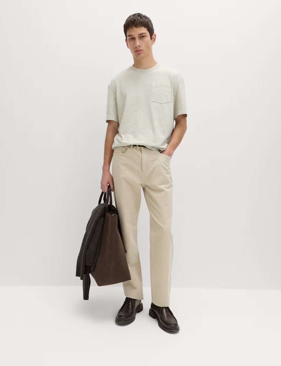 Marks & Spencer M&S Relaxed Pure Cotton Garment Dyed T-Shirt Ecru - 2