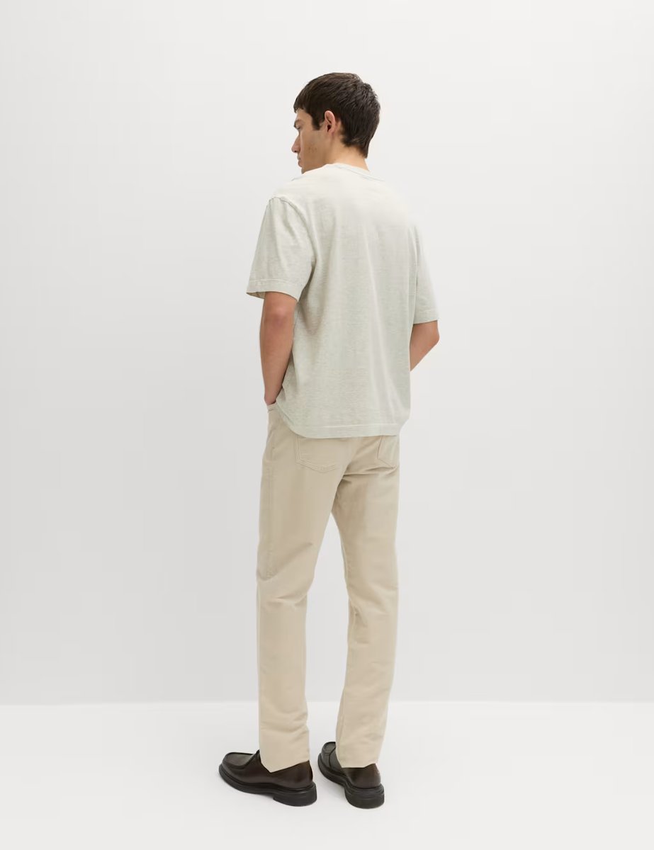 Marks & Spencer M&S Relaxed Pure Cotton Garment Dyed T-Shirt Ecru - 3