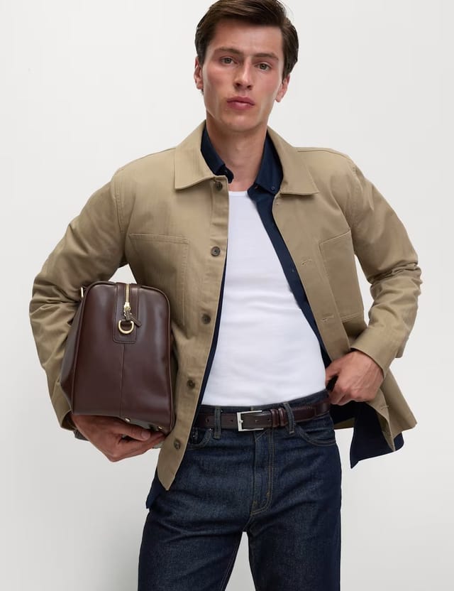 Marks & Spencer M&S Pure Cotton Herringbone Overshirt​ Natural - 2