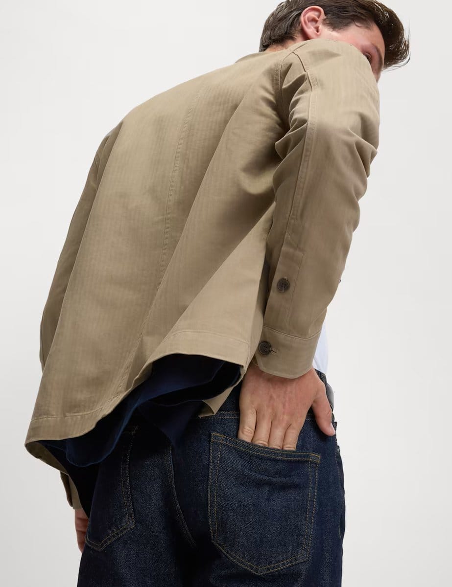 Marks & Spencer M&S Pure Cotton Herringbone Overshirt​ Natural - 4