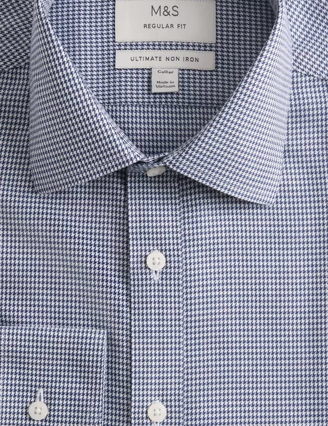 Marks & Spencer M&S Utimate Regular Fit Non Iron Cotton Shirt Dark Ink - 2
