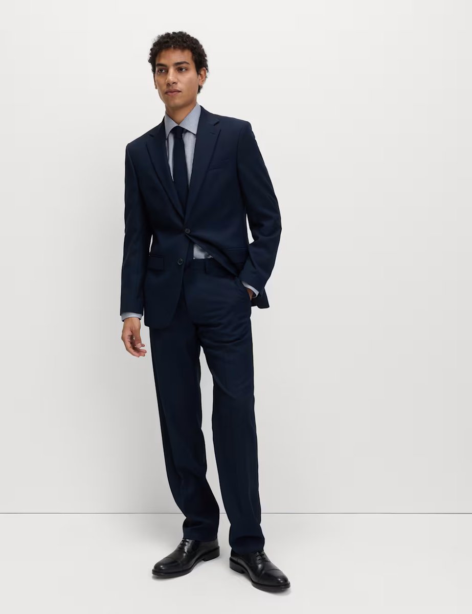 Marks & Spencer M&S Utimate Regular Fit Non Iron Cotton Shirt Dark Ink - 3