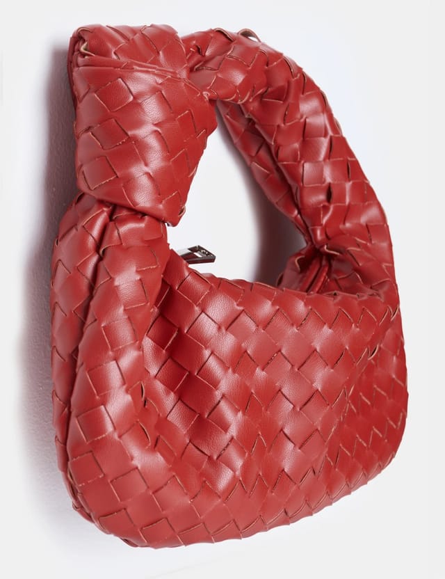 Public Desire The Blame Red Woven Pu Knot Detail Mini Pu Bag - 3