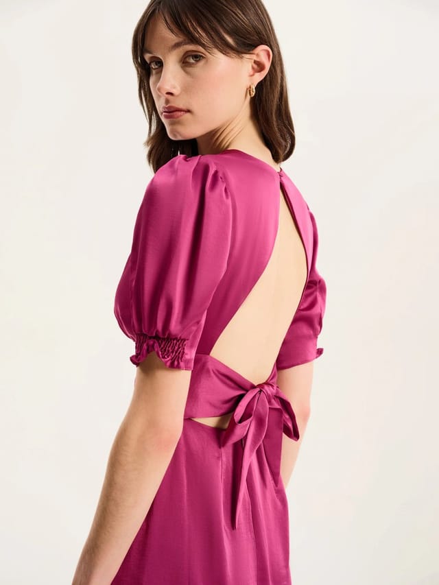 OMNES Odette Dress in Magenta - 2