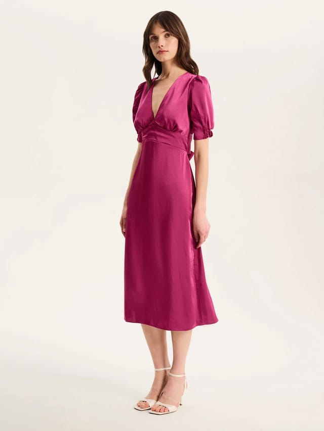 OMNES Odette Dress in Magenta - 3