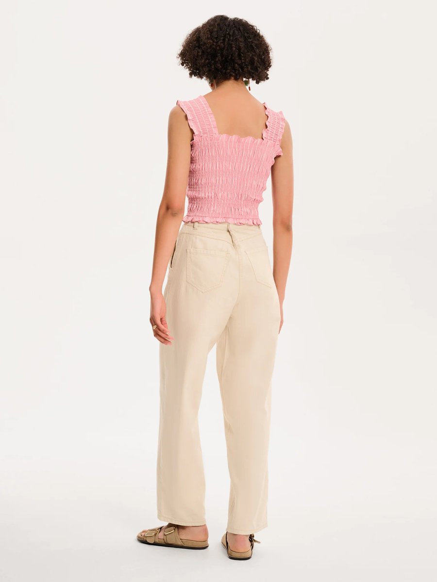 OMNES Macy Top in Pink and White Stripe - 4