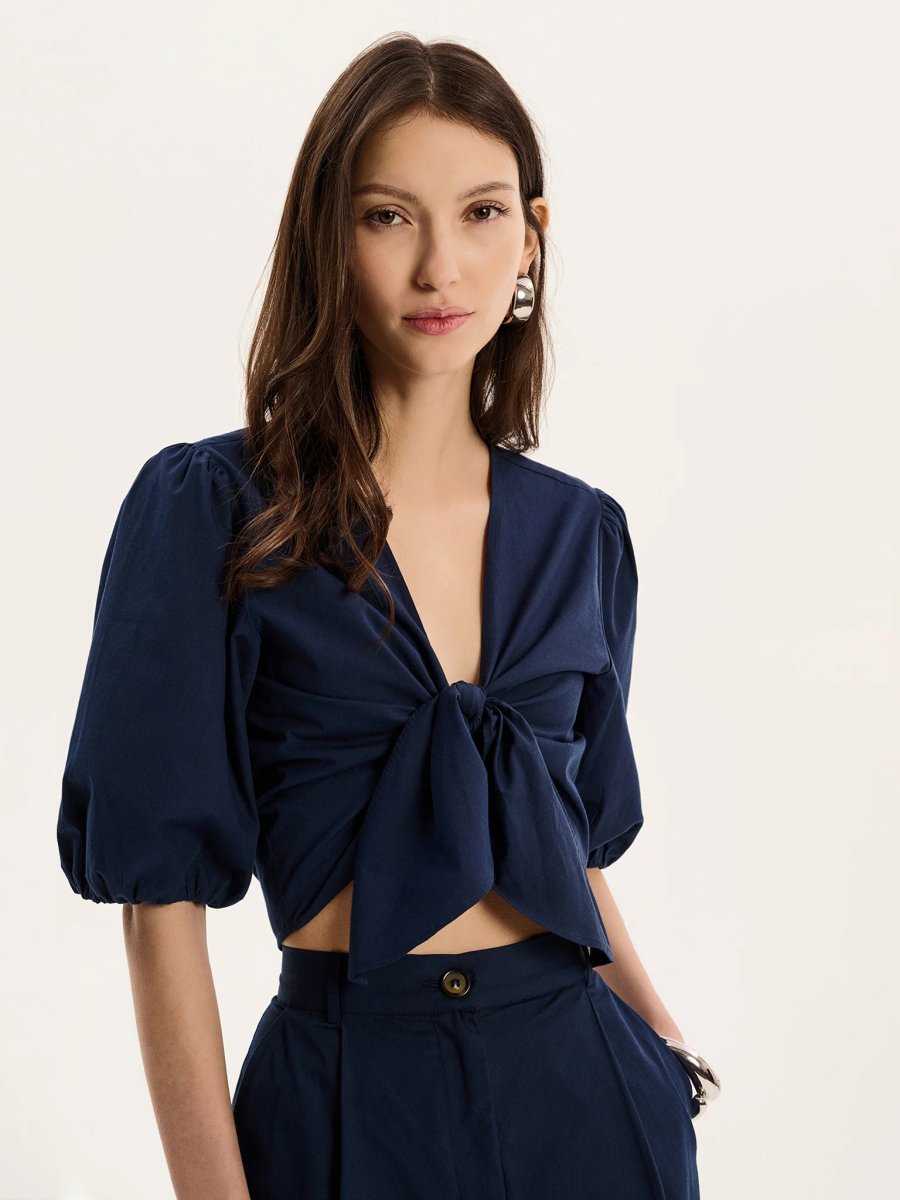 OMNES Karina Top in Navy - 4