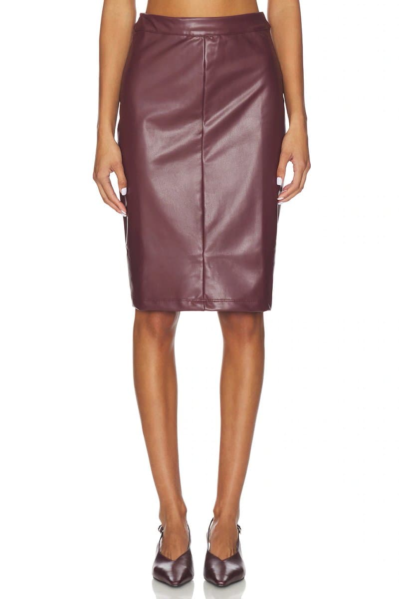 revolve Revolve Leather Pencil Skirt in Oxblood